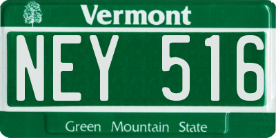 VT license plate NEY516