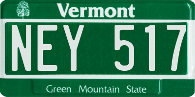 VT license plate NEY517
