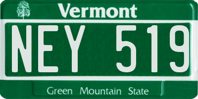 VT license plate NEY519