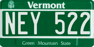 VT license plate NEY522