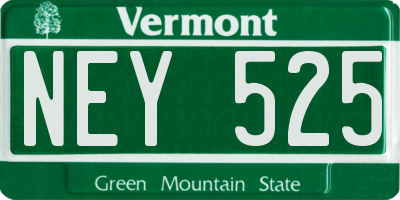 VT license plate NEY525