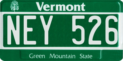 VT license plate NEY526