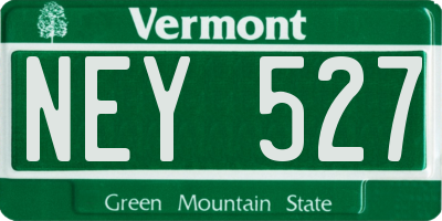 VT license plate NEY527