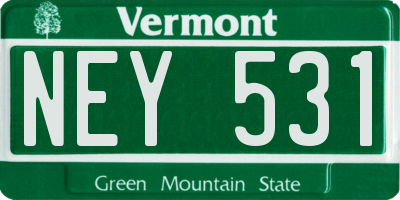 VT license plate NEY531
