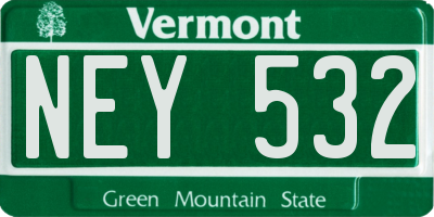 VT license plate NEY532