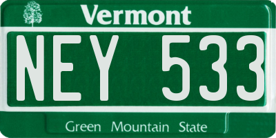 VT license plate NEY533