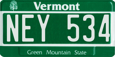 VT license plate NEY534