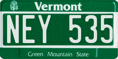 VT license plate NEY535