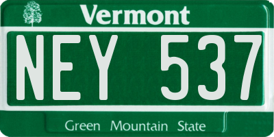 VT license plate NEY537