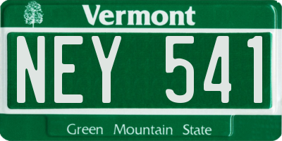VT license plate NEY541