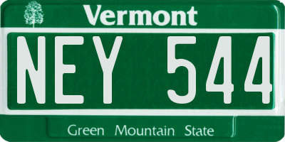VT license plate NEY544