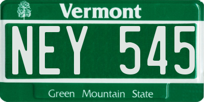 VT license plate NEY545