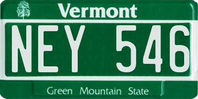 VT license plate NEY546