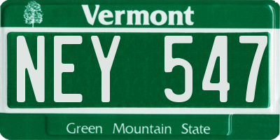 VT license plate NEY547