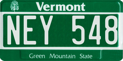 VT license plate NEY548
