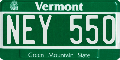 VT license plate NEY550