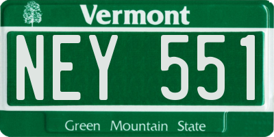 VT license plate NEY551