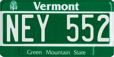 VT license plate NEY552