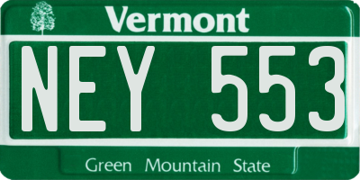 VT license plate NEY553