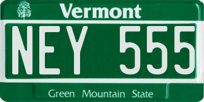VT license plate NEY555