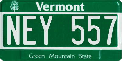 VT license plate NEY557