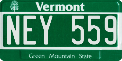 VT license plate NEY559