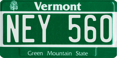 VT license plate NEY560