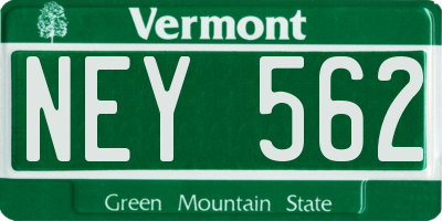 VT license plate NEY562