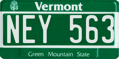 VT license plate NEY563