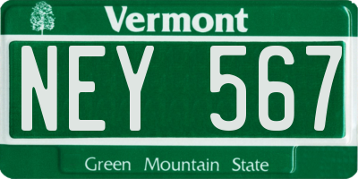 VT license plate NEY567