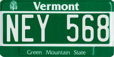 VT license plate NEY568