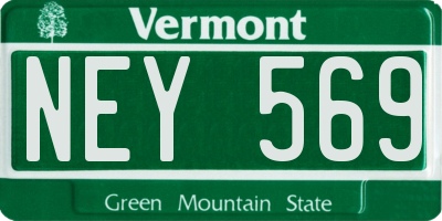 VT license plate NEY569