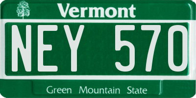 VT license plate NEY570