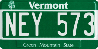 VT license plate NEY573
