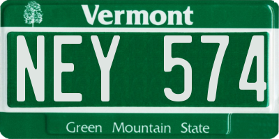 VT license plate NEY574