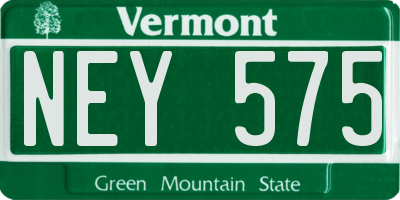 VT license plate NEY575