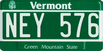 VT license plate NEY576