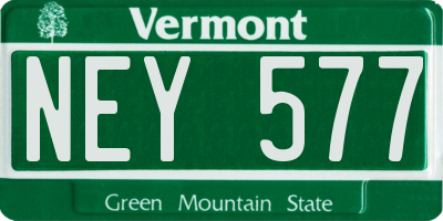 VT license plate NEY577