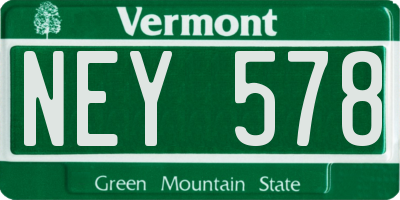 VT license plate NEY578