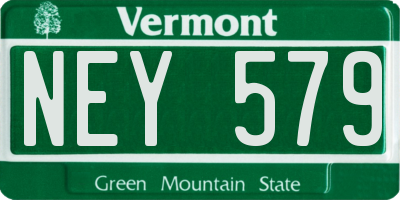 VT license plate NEY579