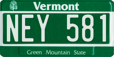 VT license plate NEY581