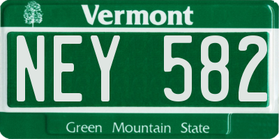 VT license plate NEY582