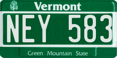 VT license plate NEY583