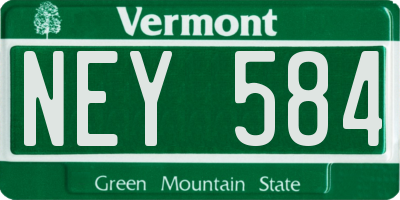 VT license plate NEY584