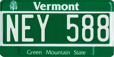 VT license plate NEY588