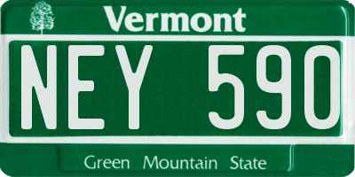 VT license plate NEY590