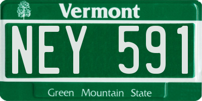 VT license plate NEY591