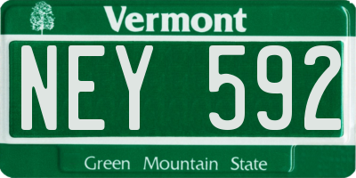 VT license plate NEY592