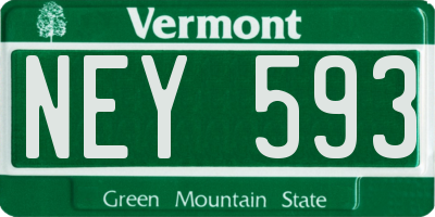 VT license plate NEY593