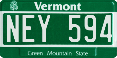 VT license plate NEY594